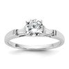14K White Gold 3-Stone Peg Set Center Engagement Ring Mounting