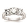 14K White Gold 3-Stone Peg Set Center (Holds (2-5.00mm) Round Sides) Engagement Ring Mounting