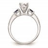 14k White Gold 3-stone Dia Peg Set w/Sapphire Semi-Mount Including 2-Sapphire Side Stones Engagement Ring