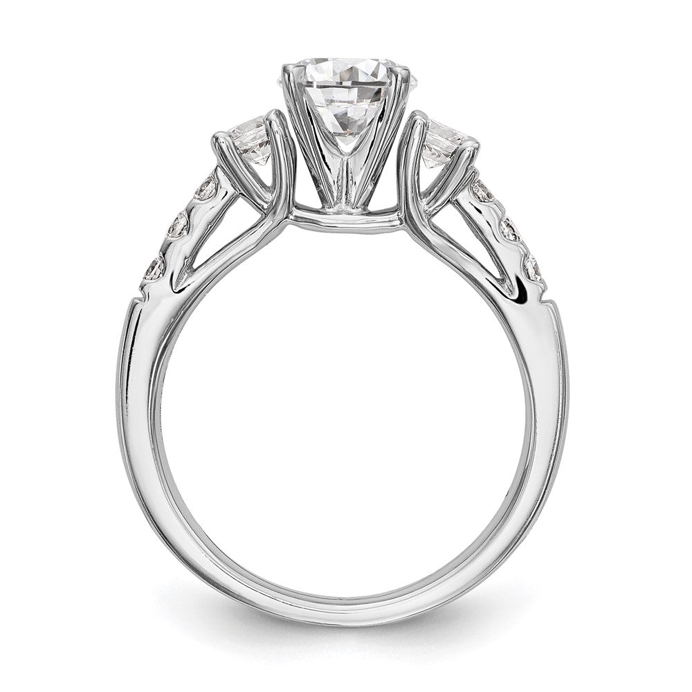 14k White Gold 1/2 carat Lab Grown Diamond VS/SI+ G+ Semi Mount Peg Set Engagement Ring