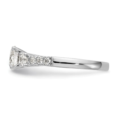 14k White Gold 1/2 carat Lab Grown Diamond VS/SI+ G+ Semi Mount Peg Set Engagement Ring