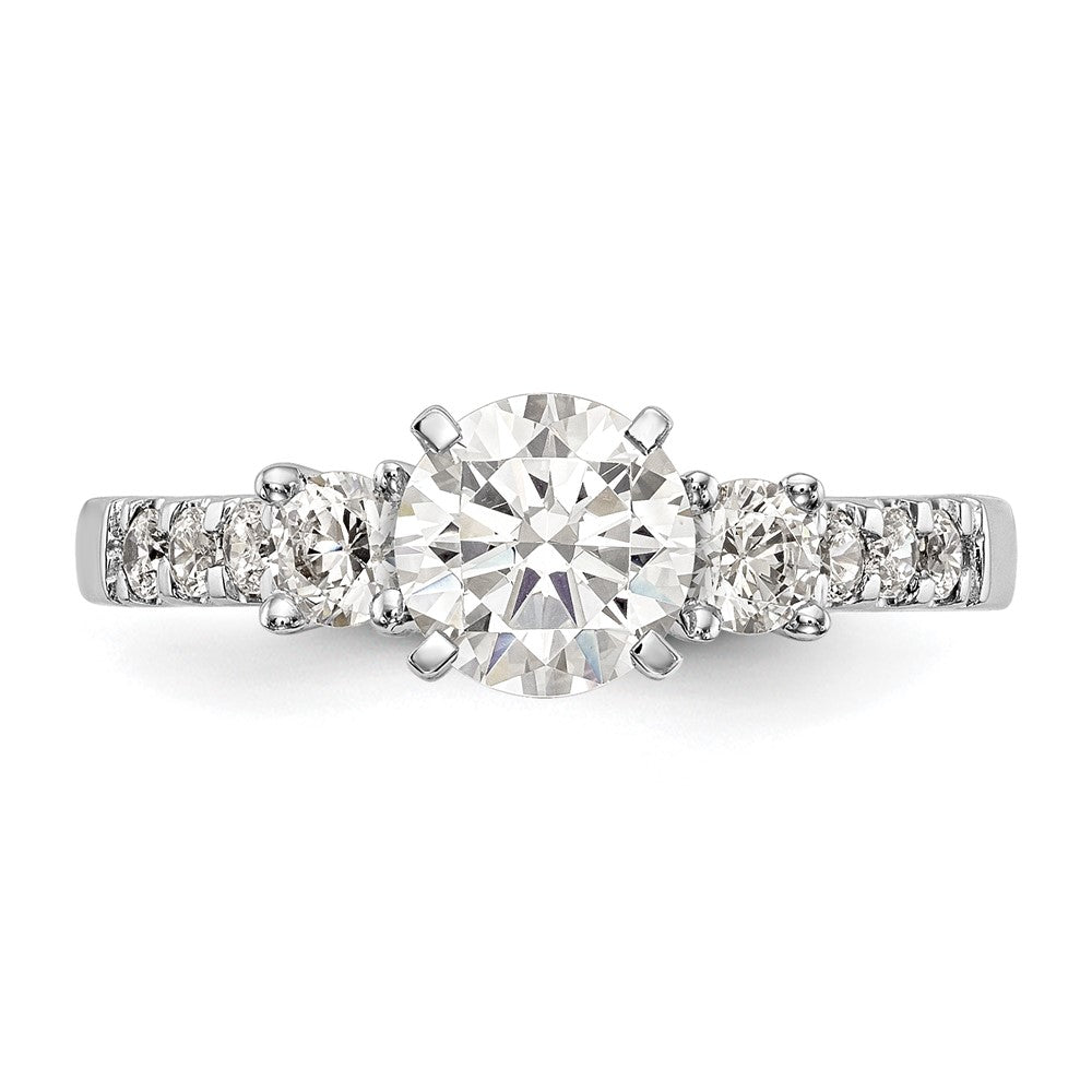 14k White Gold 1/2 carat Lab Grown Diamond VS/SI+ G+ Semi Mount Peg Set Engagement Ring