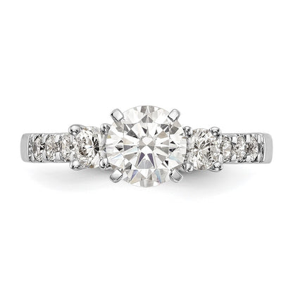 14k White Gold 1/2 carat Lab Grown Diamond VS/SI+ G+ Semi Mount Peg Set Engagement Ring
