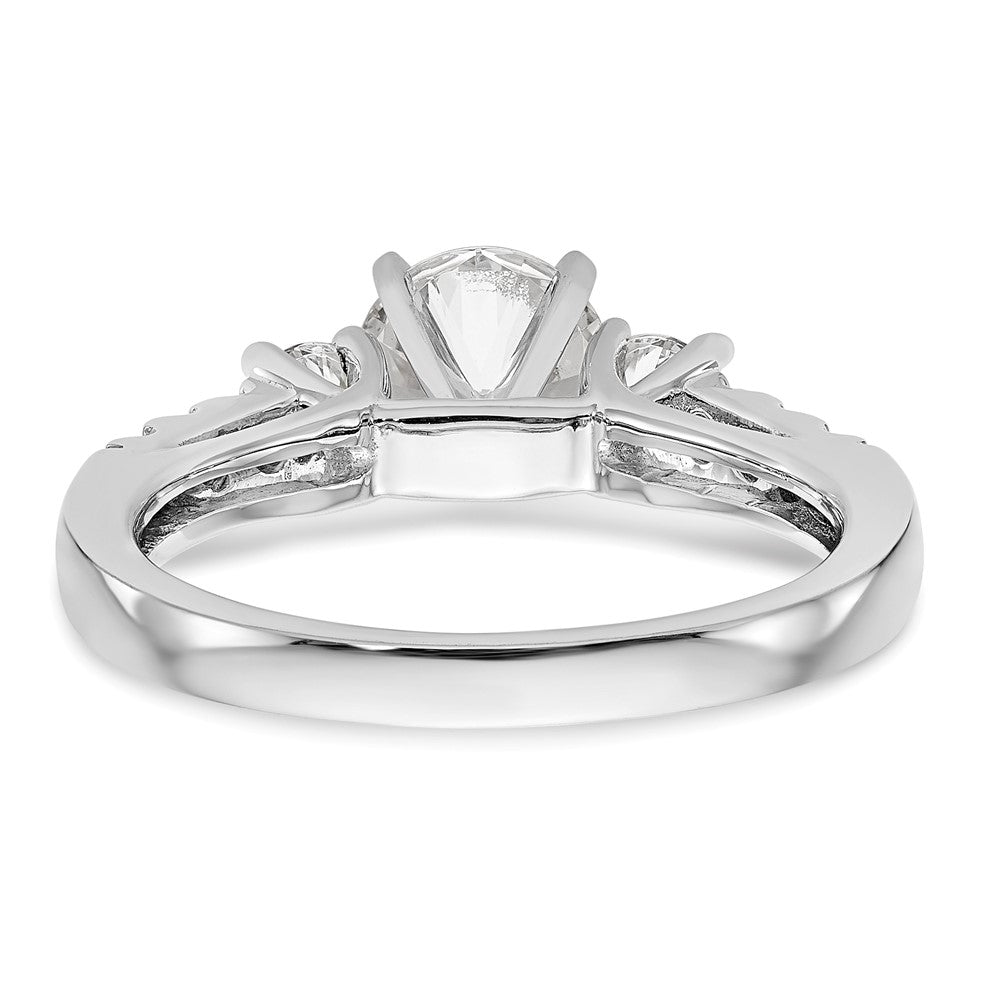 14k White Gold 1/2 carat Lab Grown Diamond VS/SI+ G+ Semi Mount Peg Set Engagement Ring