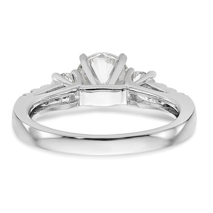14k White Gold 1/2 carat Lab Grown Diamond VS/SI+ G+ Semi Mount Peg Set Engagement Ring