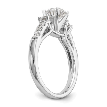 14k White Gold 1/2 carat Lab Grown Diamond VS/SI+ G+ Semi Mount Peg Set Engagement Ring