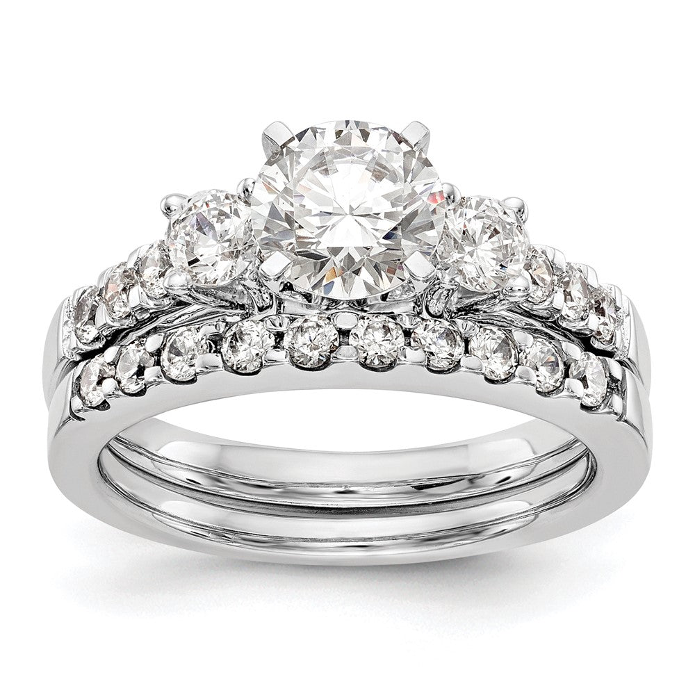 14k White Gold 1/2 carat Lab Grown Diamond VS/SI+ G+ Semi Mount Peg Set Engagement Ring