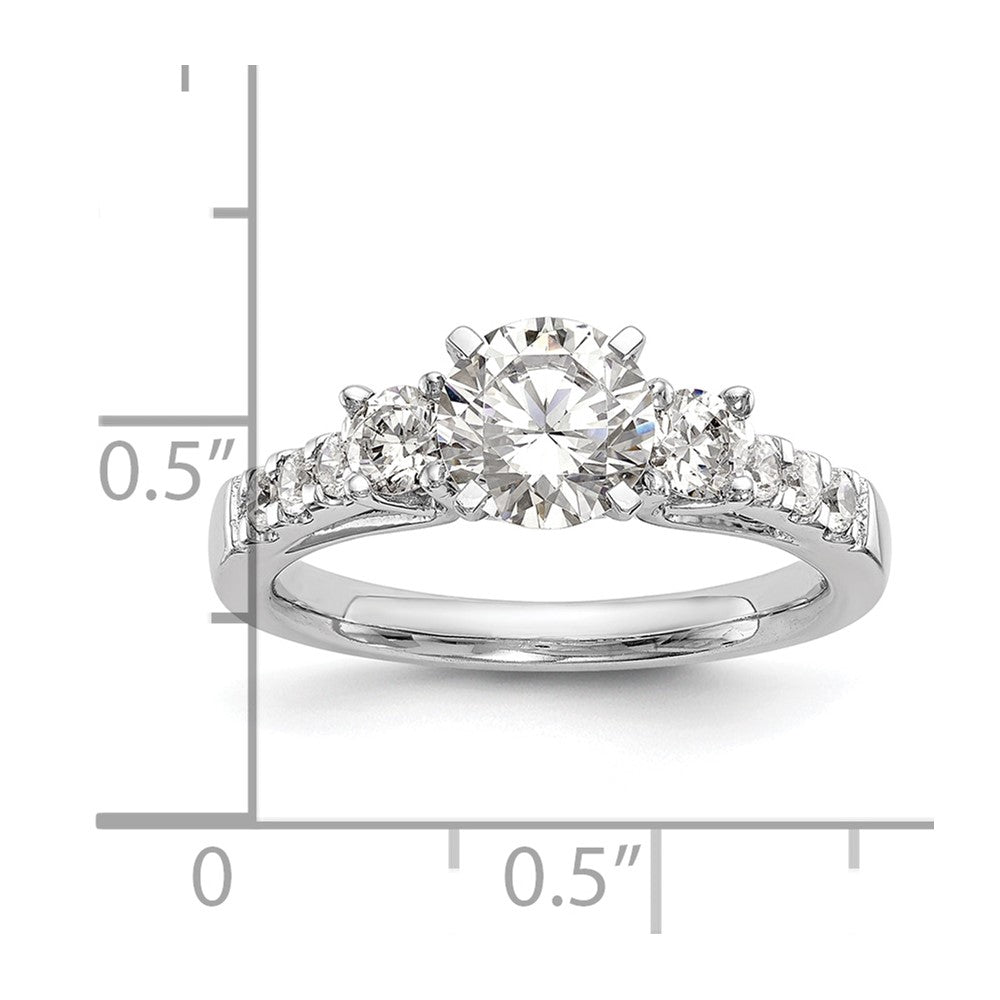 14k White Gold 1/2 carat Lab Grown Diamond VS/SI+ G+ Semi Mount Peg Set Engagement Ring