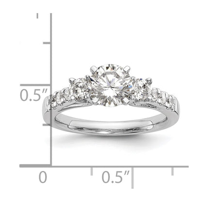 14k White Gold 1/2 carat Lab Grown Diamond VS/SI+ G+ Semi Mount Peg Set Engagement Ring
