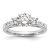 14k White Gold 1/2 carat Lab Grown Diamond VS/SI+ G+ Semi Mount Peg Set Engagement Ring