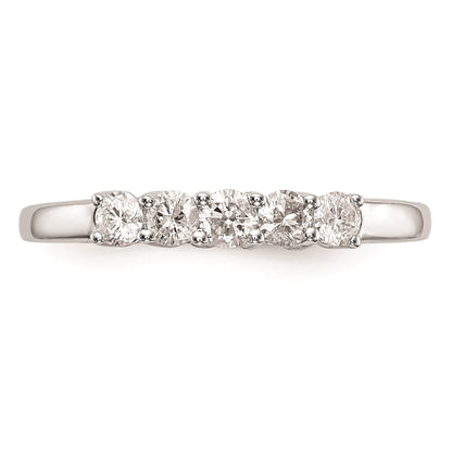14K White Gold 5-Stone Diamond Wedding Band Mounting