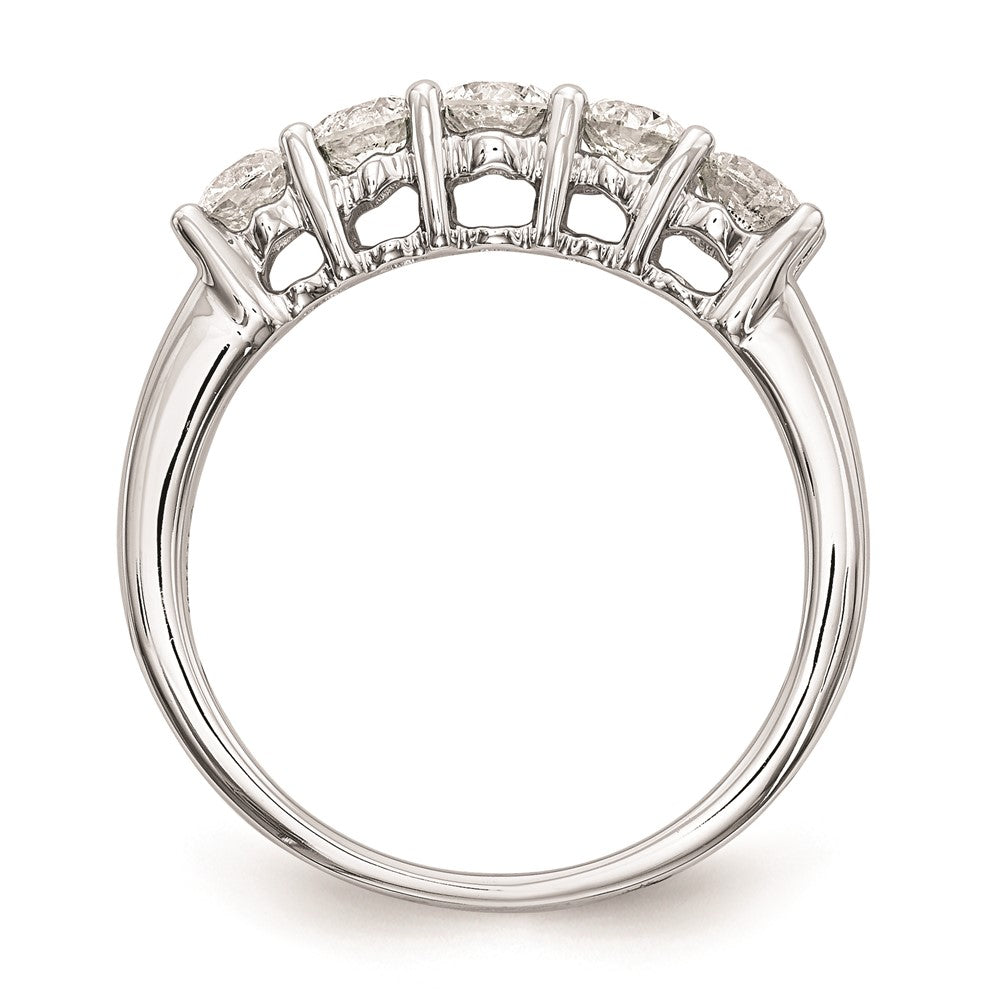 14K White Gold 5-Stone Diamond Wedding Band Mounting