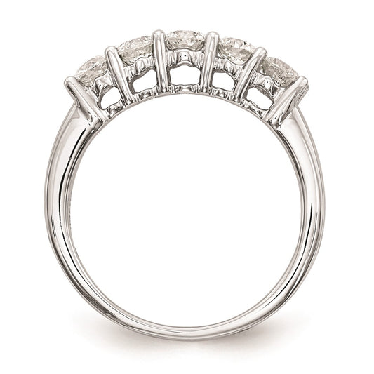 14K White Gold 5-Stone Diamond Wedding Band Mounting