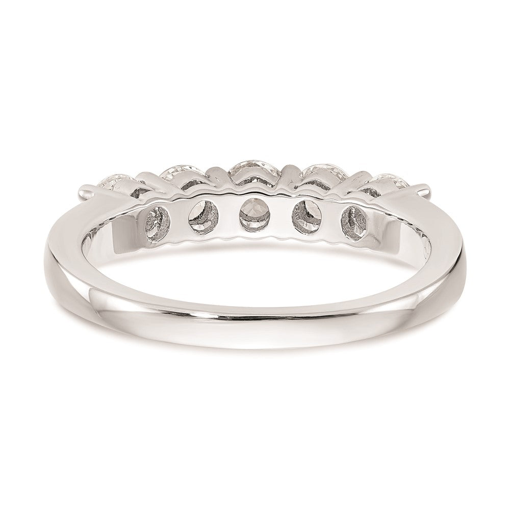 14K White Gold 5-Stone Diamond Wedding Band Mounting