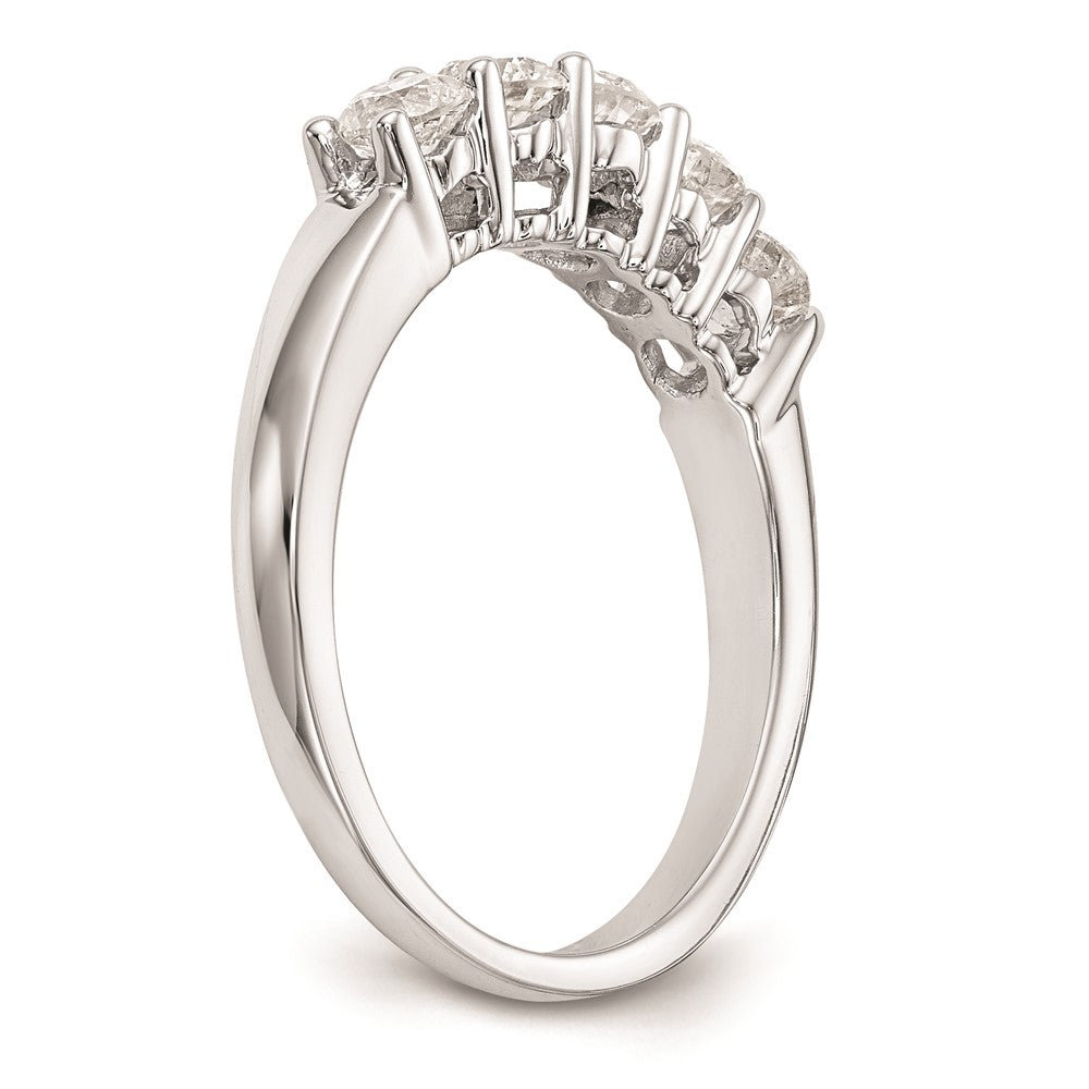14K White Gold 5-Stone Diamond Wedding Band Mounting