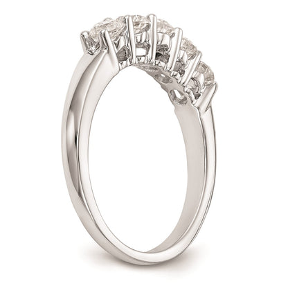 14K White Gold 5-Stone Diamond Wedding Band Mounting