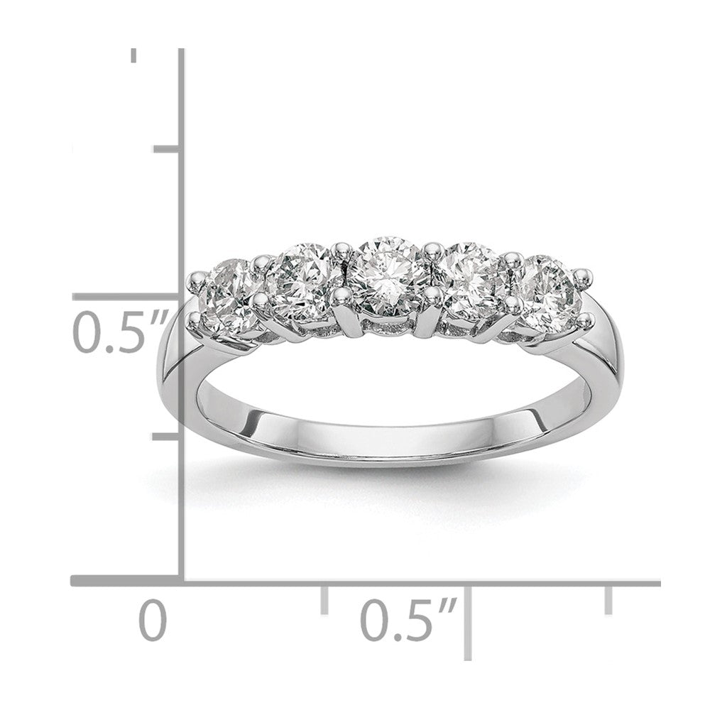 14K White Gold 5-Stone Diamond Wedding Band Mounting
