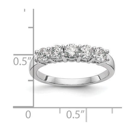 14K White Gold 5-Stone Diamond Wedding Band Mounting