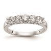14K White Gold 5-Stone Diamond Wedding Band Mounting