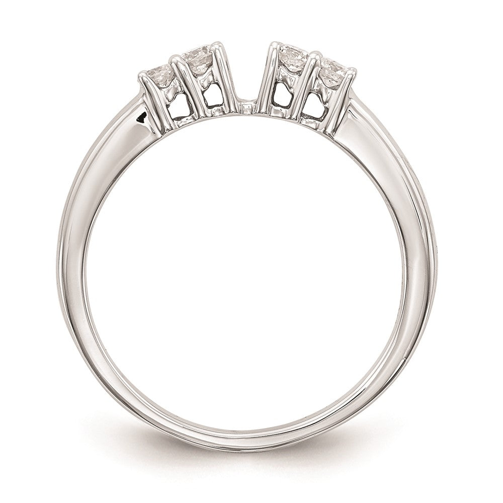 14K White Gold 5-Stone Peg Set Center (Holds (2-2.4mm/2-2.3mm) Round Sides) Engagement Ring Mounting