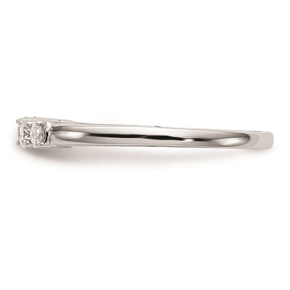 14K White Gold 5-Stone Peg Set Center (Holds (2-2.4mm/2-2.3mm) Round Sides) Engagement Ring Mounting