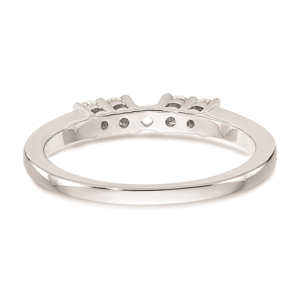 14K White Gold 5-Stone Peg Set Center (Holds (2-2.4mm/2-2.3mm) Round Sides) Engagement Ring Mounting