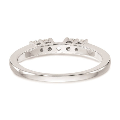 14K White Gold 5-Stone Peg Set Center (Holds (2-2.4mm/2-2.3mm) Round Sides) Engagement Ring Mounting