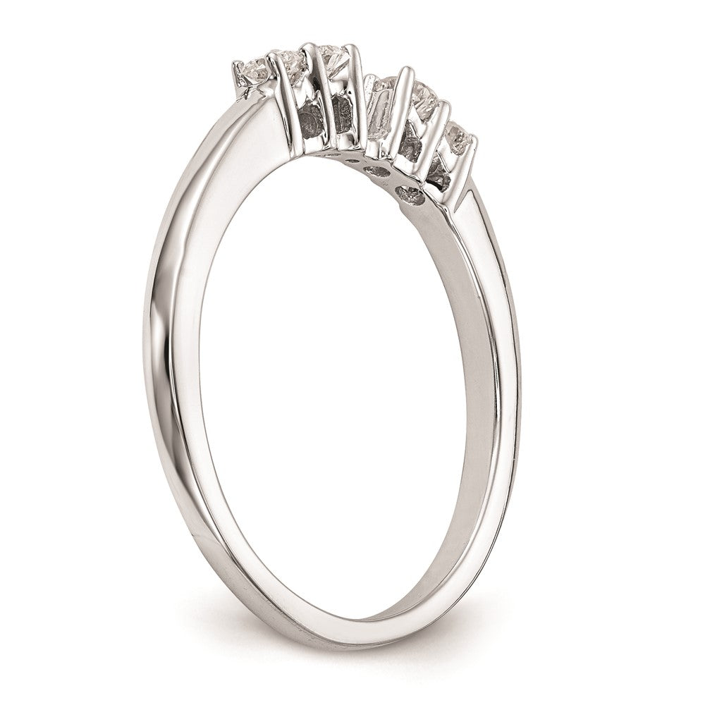 14K White Gold 5-Stone Peg Set Center (Holds (2-2.4mm/2-2.3mm) Round Sides) Engagement Ring Mounting