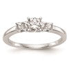 14K White Gold 5-Stone Peg Set Center (Holds (2-2.4mm/2-2.3mm) Round Sides) Engagement Ring Mounting