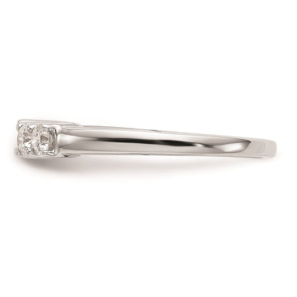 14K White Gold 5-Stone Peg Set Center (Holds (2-2.8mm/2-2.7mm) Round Sides) Engagement Ring Mounting