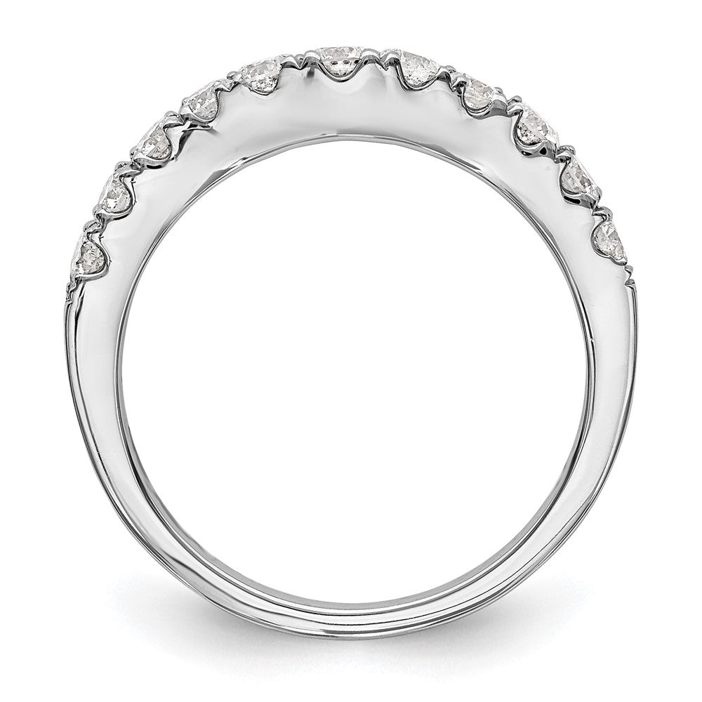 14K White Gold 3/4 carat Diamond Contoured Complete Wedding Band