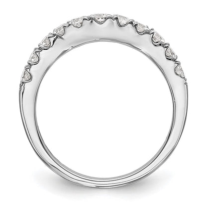 14K White Gold 3/4 carat Diamond Contoured Complete Wedding Band