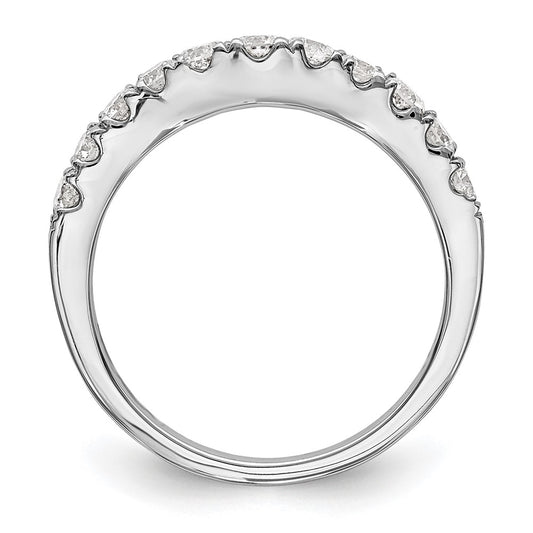 14K White Gold 3/4 carat Diamond Contoured Complete Wedding Band