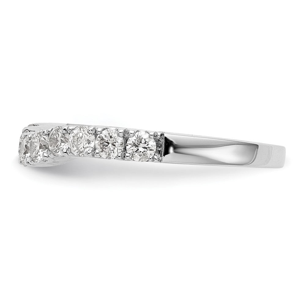 14K White Gold 3/4 carat Diamond Contoured Complete Wedding Band
