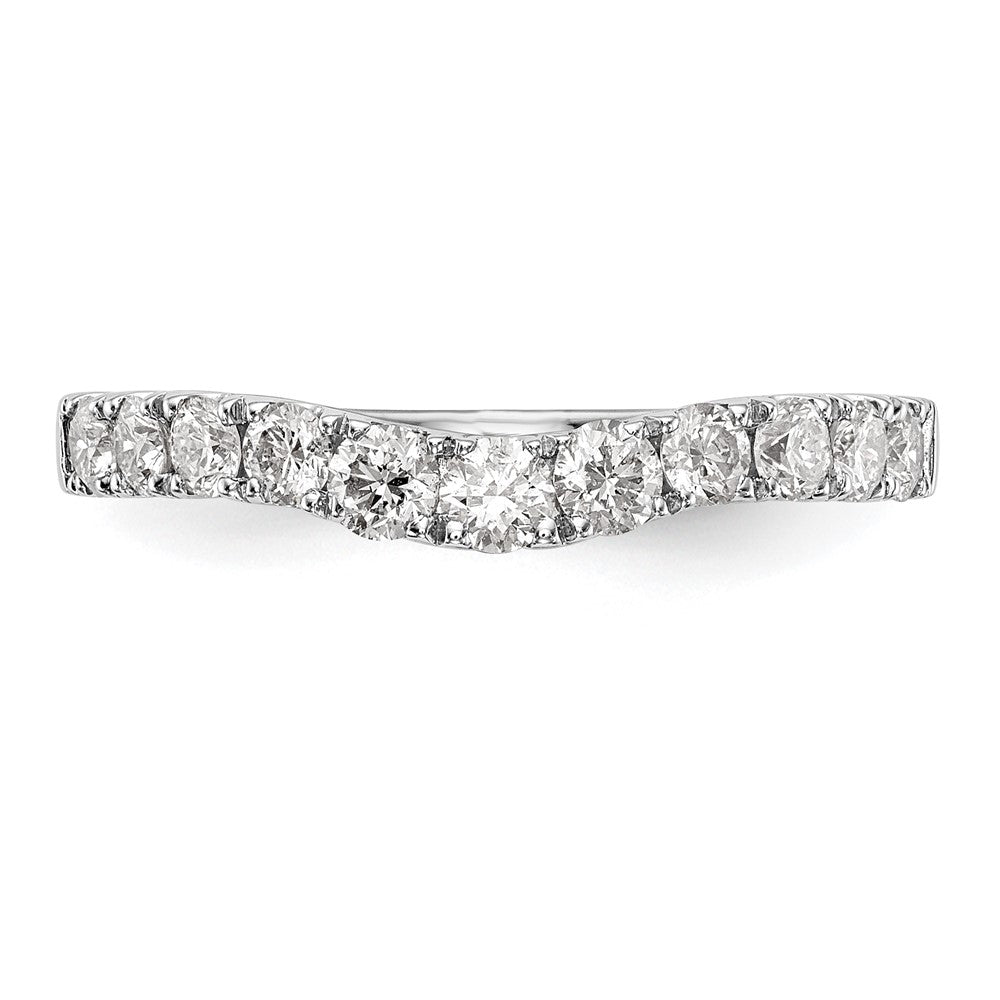 14K White Gold 3/4 carat Diamond Contoured Complete Wedding Band