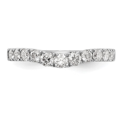 14K White Gold 3/4 carat Diamond Contoured Complete Wedding Band