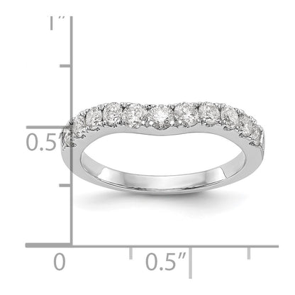 14K White Gold 3/4 carat Diamond Contoured Complete Wedding Band