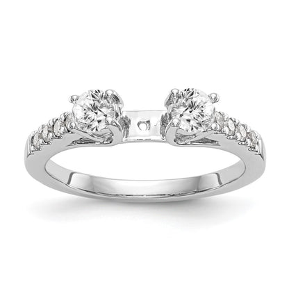 14k White Gold 5/8 carat Lab Grown Diamond VS/SI+ G+ Semi Mount Peg Set Engagement Ring