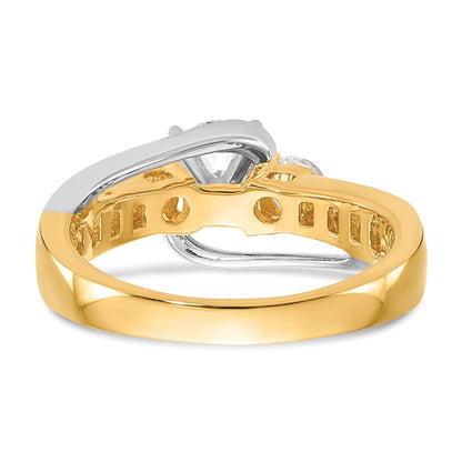 14k Two-tone 5/8 carat Lab Grown Diamond VS/SI+ G+ Semi Mount Peg Set Engagement Ring
