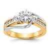 14k Two-tone 5/8 carat Lab Grown Diamond VS/SI+ G+ Semi Mount Peg Set Engagement Ring
