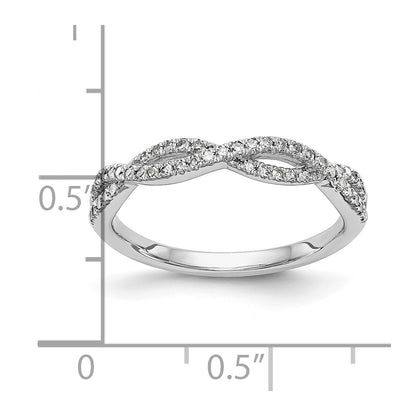 14K White Gold 1/4 carat Twist Diamond Complete Wedding Band