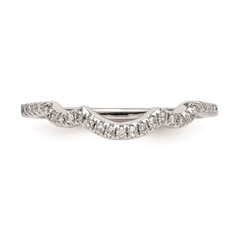 14K White Gold Contoured Wedding Band Mounting