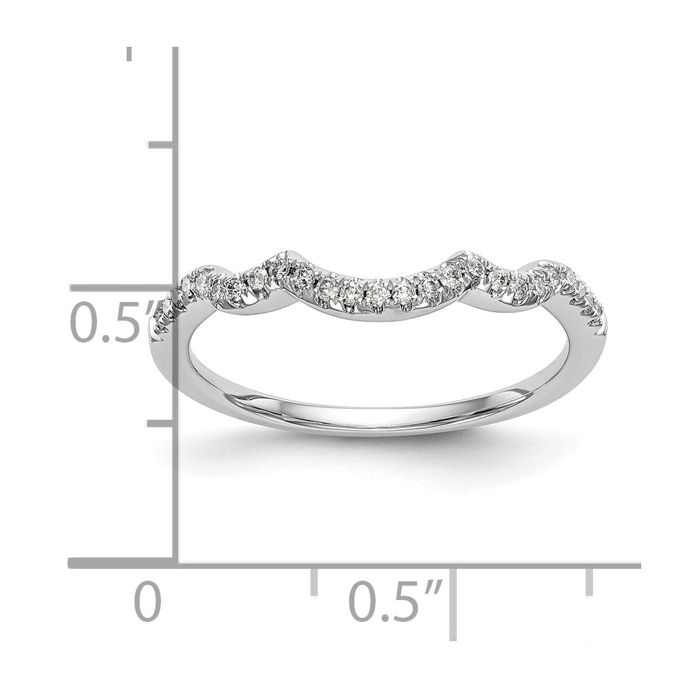 14K White Gold Contoured Wedding Band Mounting