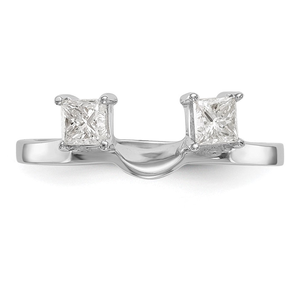 14K White Gold 1/2 carat Princess Diamond Complete Wrap Ring