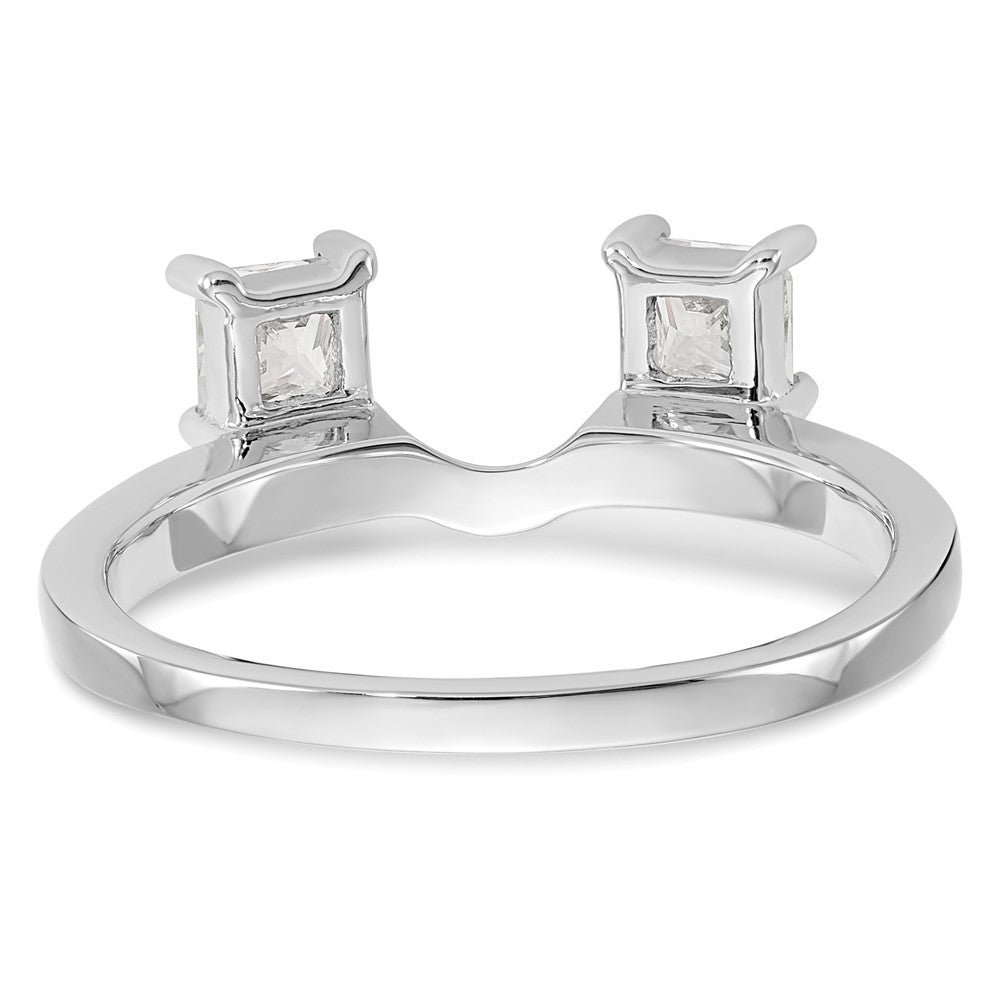 14K White Gold 1/2 carat Princess Diamond Complete Wrap Ring