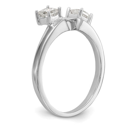 14K White Gold 1/2 carat Princess Diamond Complete Wrap Ring