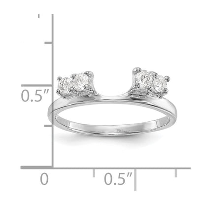 14k White Gold 1/3 carat Lab Grown Diamond VS/SI+ G+ Complete Ring Wrap