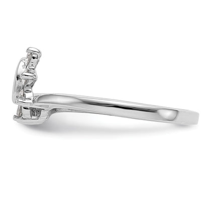 14K White Gold Swirled 1/6 carat Diamond Complete Wrap Ring