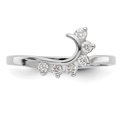14K White Gold Swirled 1/6 carat Diamond Complete Wrap Ring