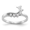 14K White Gold Swirled 1/6 carat Diamond Complete Wrap Ring